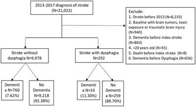 Post-stroke dysphagia and ambient air pollution are associated with dementia